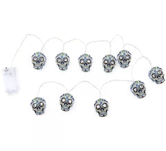 150 cm Tag der Toten Totenkopf LED-Girlande