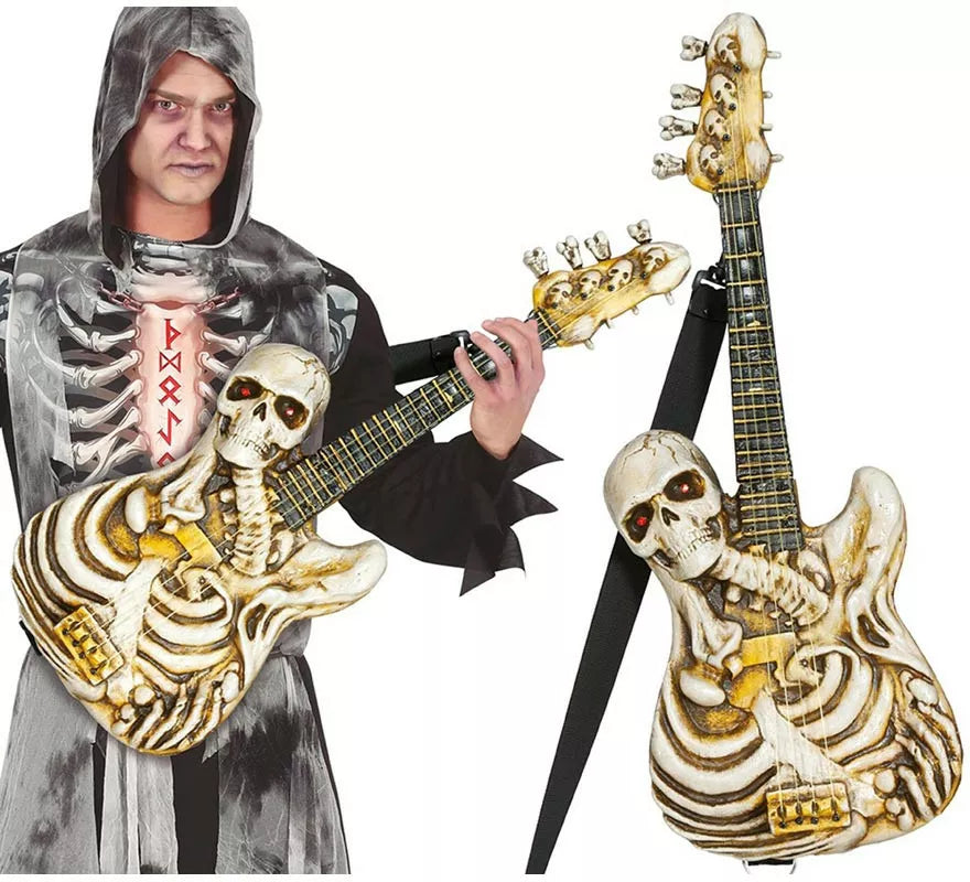 Translation missing: de.Guitarra Esqueleto con Luz y Sonido 58 cm