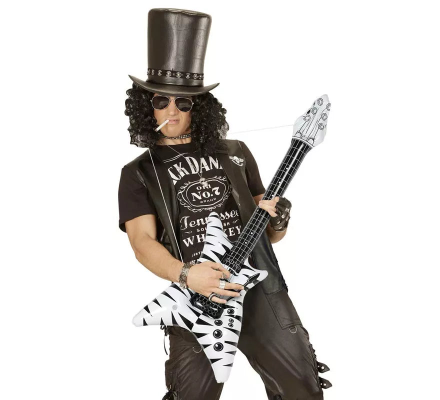 Translation missing: de.Guitarra Rockstar estampado cebra hinchable de 95 cm