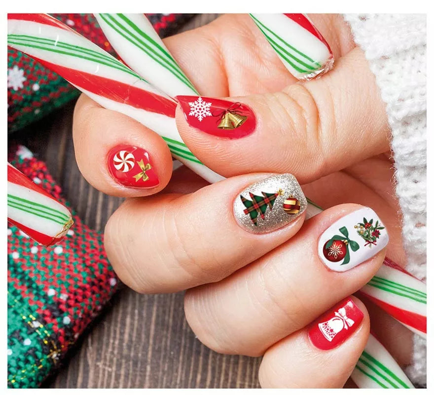Translation missing: es.Hoja con Pegatinas para Uñas Navidad de 10x7 cm