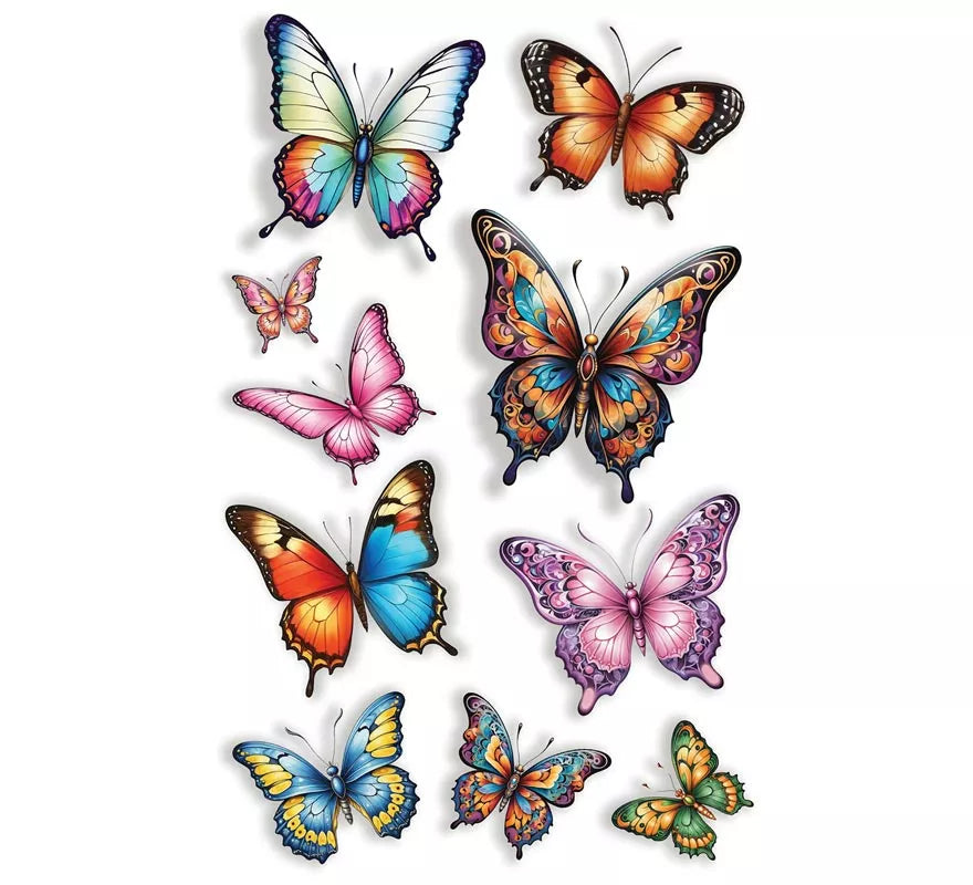 Translation missing: de.Hoja de Tatuajes de Mariposas de 14x30 cm