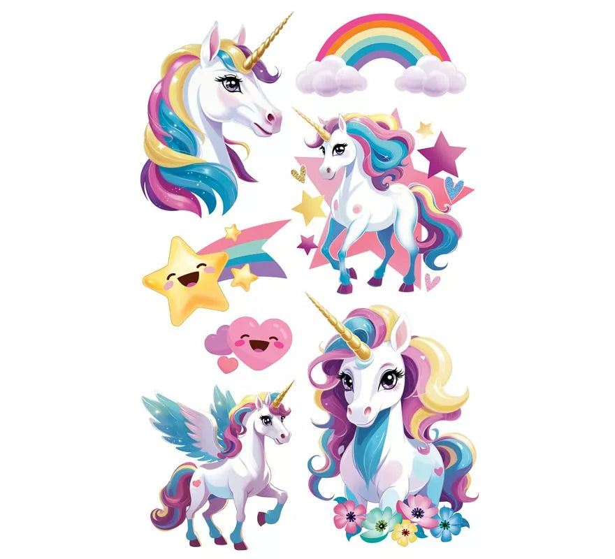 Translation missing: de.Hoja de Tatuajes de Unicornios de 14x30 cm