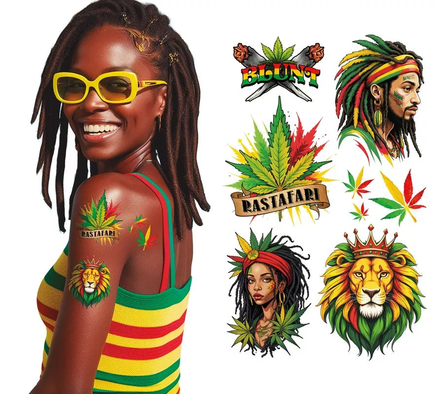 Translation missing: de.Hoja de Tatuajes Jamaicanos de 14x30 cm