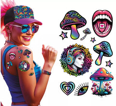 Psychedelisches Tattoo-Blatt 14x30 cm