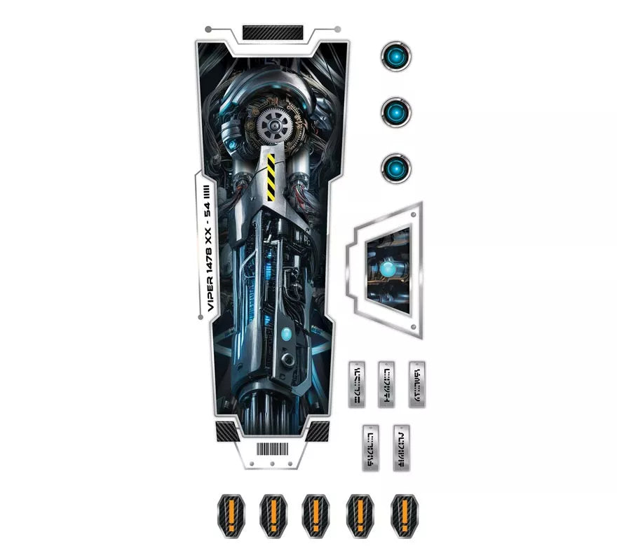 Hoja de Tatuajes Robot Ciborg para Brazo de 14x30 cm