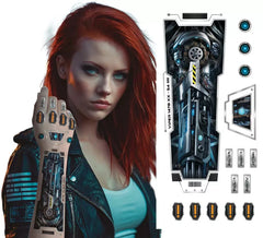 Cyborg-Roboter-Tattoo-Bogen für den Arm, 14 x 30 cm