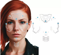 20x20cm Cyborg-Roboter-Gesichts-Tattoo-Bogen
