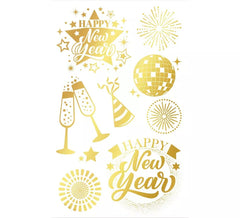 Goldenes „Happy New Year“-Tattooblatt