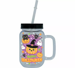 Happy Halloween Krug mit 14 cm Strohhalm