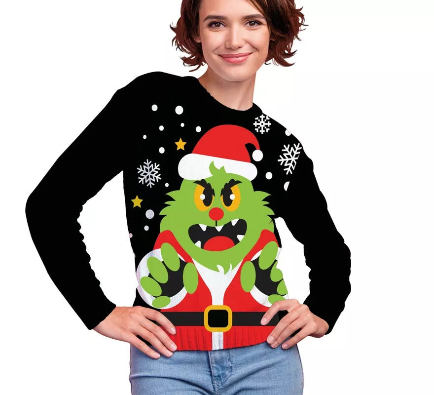 Translation missing: de.Jersey de Duende Gruñón de Navidad para mujer