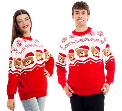 Jersey de Navidad Ositos rojo y blanco para adulto