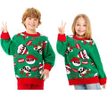 Jersey de Navidad Papá Noel Cool verde y rojo para niños