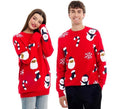 Jersey de Navidad Papá Noel y Muñeco de Nieve Allover Print para adulto