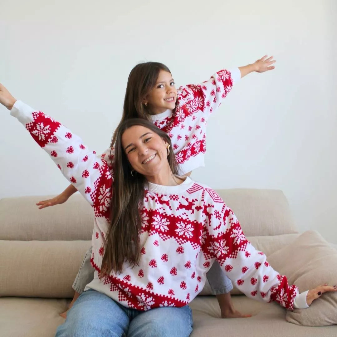 Translation missing: de.Jersey de Navidad Woods Greca Copos rojo y blanco para niños