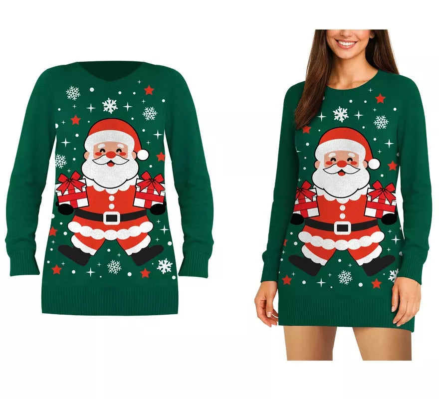 Translation missing: de.Jersey Largo Navideño de Papá Noel para mujer