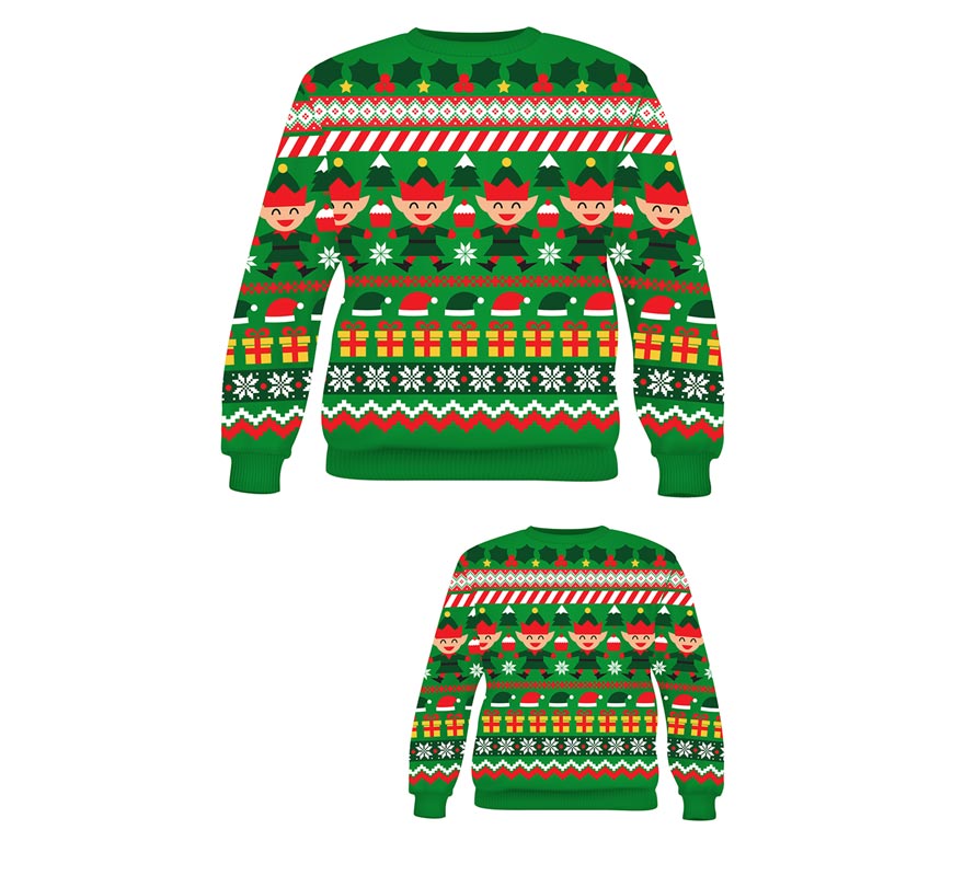 Translation missing: de.Jersey Navidad Elfo verde para hombre