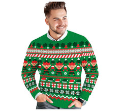 Grüner Elfen-Weihnachtspullover für Herren