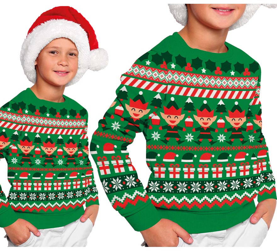 Translation missing: de.Jersey Navidad Elfo verde para niños