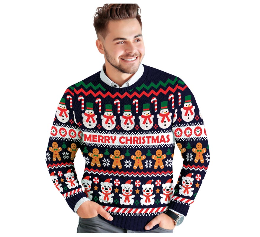 Translation missing: de.Jersey Navidad Muñeco de Nieve para hombre