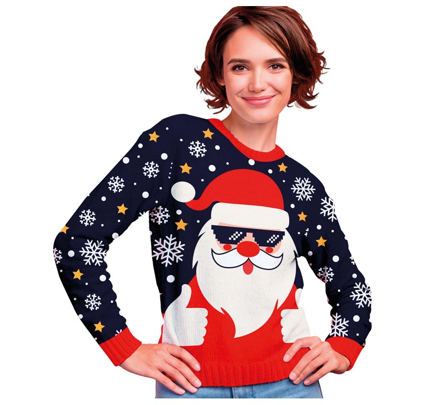 Translation missing: de.Jersey Navidad Papá Noel cool para mujer