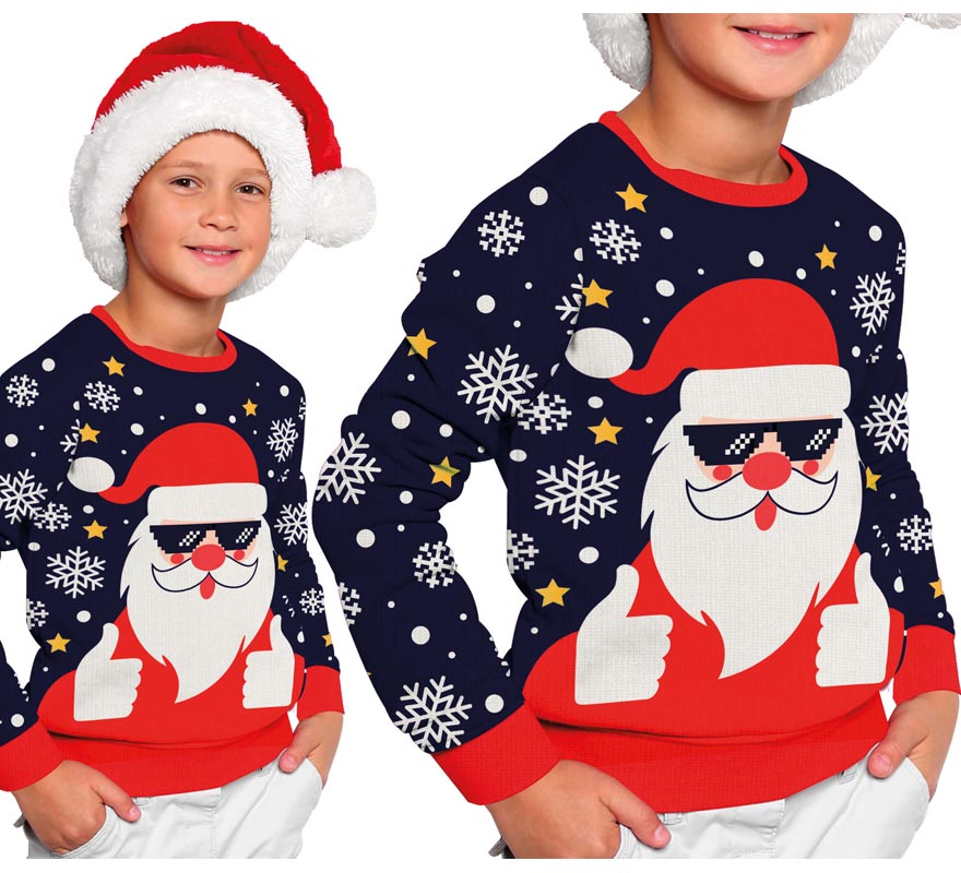 Translation missing: de.Jersey Navidad Papá Noel cool para niños
