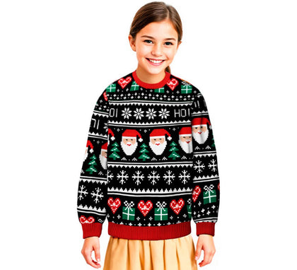 Jersey Navideño azul Papá Noel para niños