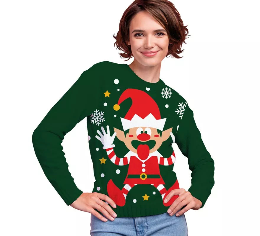 Translation missing: de.Jersey Navideño de Elfo para mujer