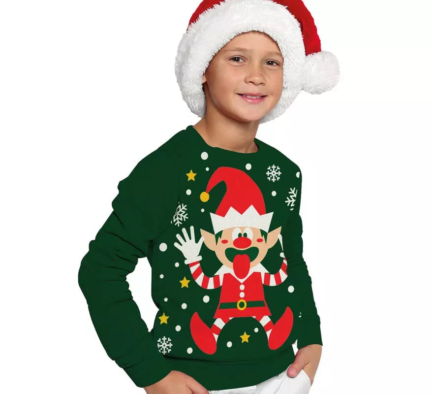 Translation missing: de.Jersey Navideño de Elfo para niños