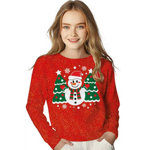 Jersey Navideño de Muñeco de Nieve con Purpurina para niños