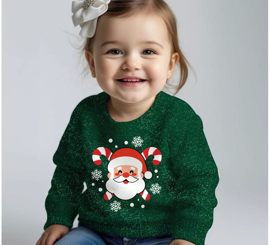 Translation missing: de.Jersey Navideño de Papá Noel con Purpurina para bebé