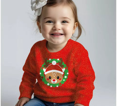 Baby-Glitzer-Rentier-Weihnachtspullover
