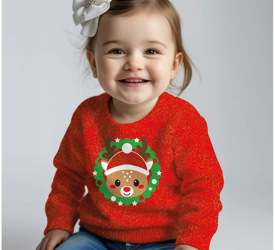 Translation missing: de.Jersey Navideño de Reno con Purpurina para bebé
