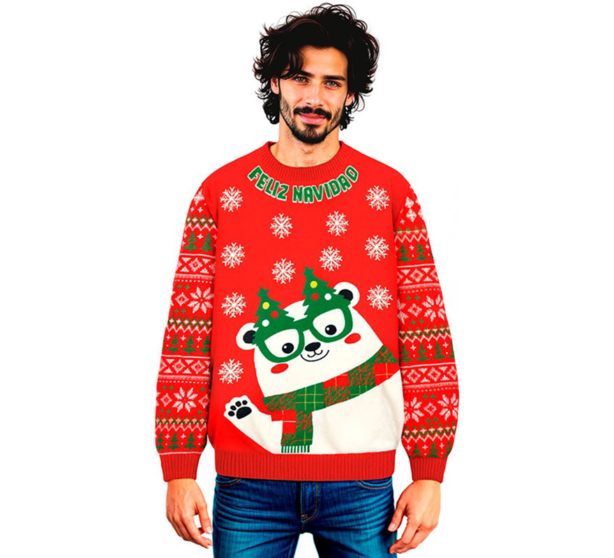 Translation missing: de.Jersey Navideño Osito Polar para adulto