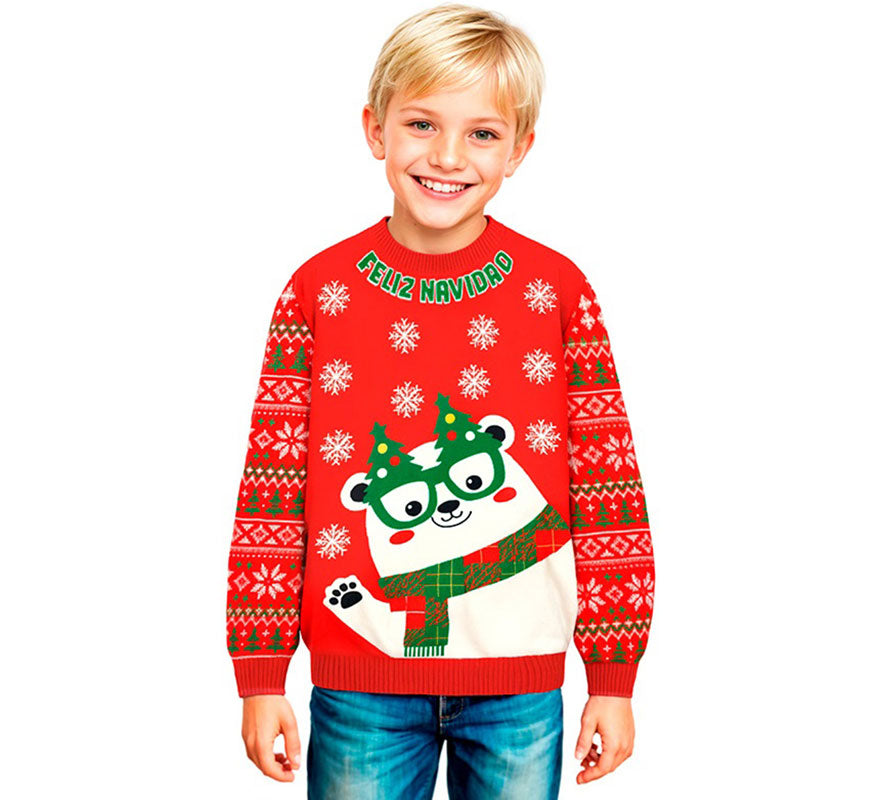 Translation missing: de.Jersey Navideño Osito Polar para niños