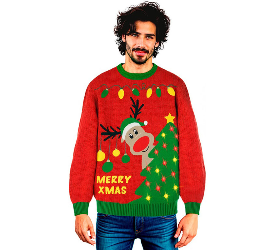 Translation missing: de.Jersey Navideño Renito con Luces para adulto