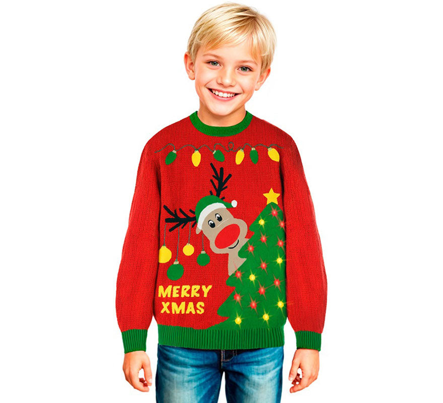 Translation missing: de.Jersey Navideño Renito con Luces para niños