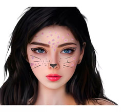 Selbstklebender Gesichtsschmuck, Edelsteine für Erwachsene, Katze