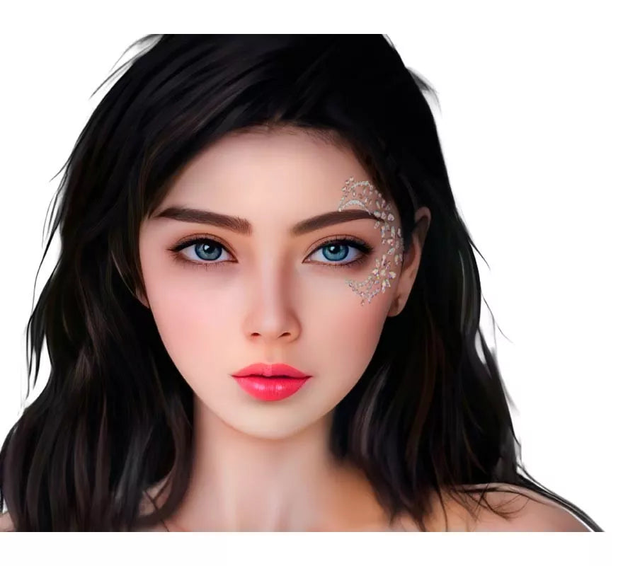 Translation missing: de.Joyas Faciales adhesivas Gemas luna floral adulto