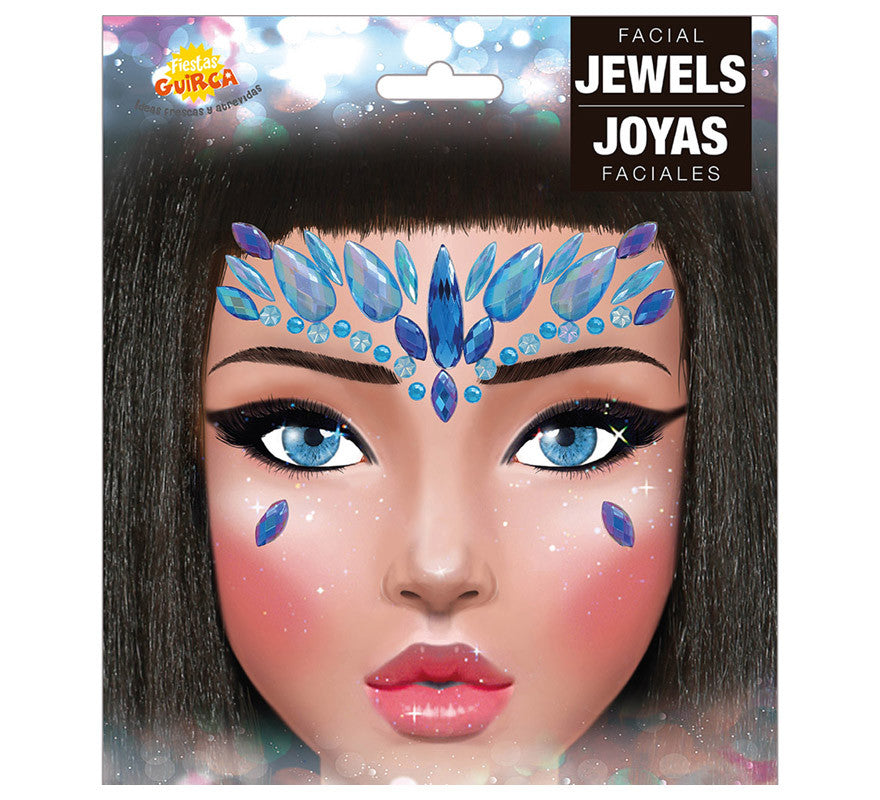 Joyas Faciales Azules Adhesivas