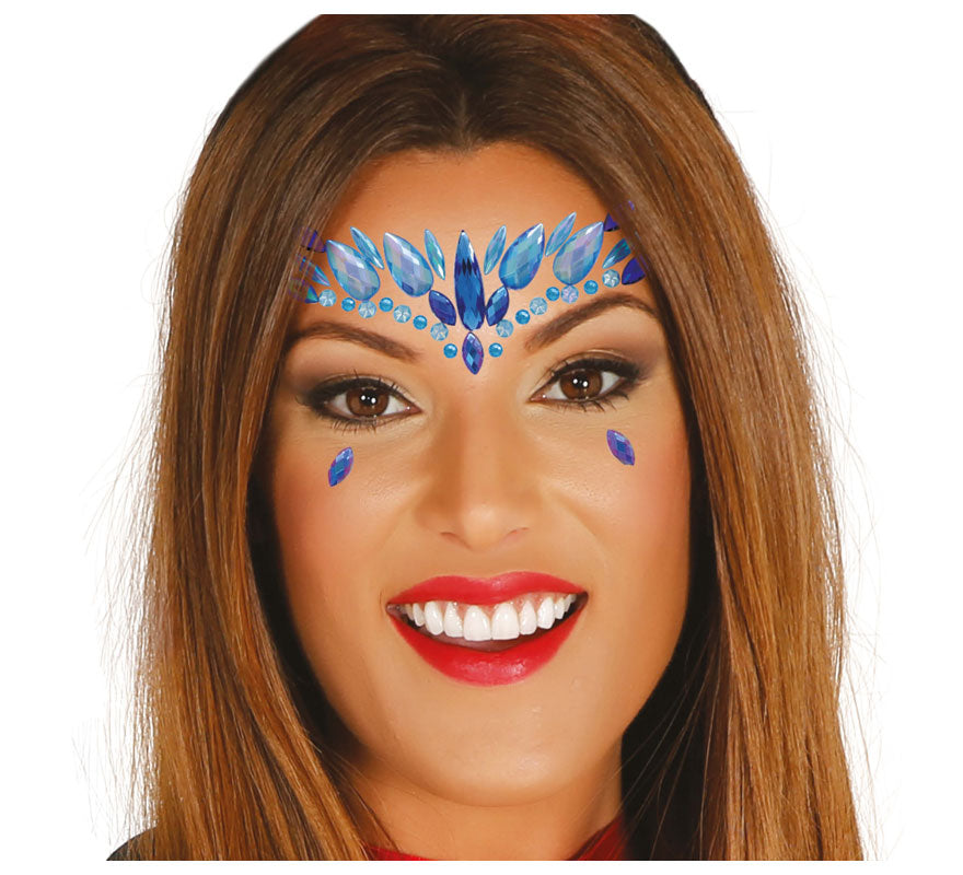 Joyas Faciales Azules Adhesivas