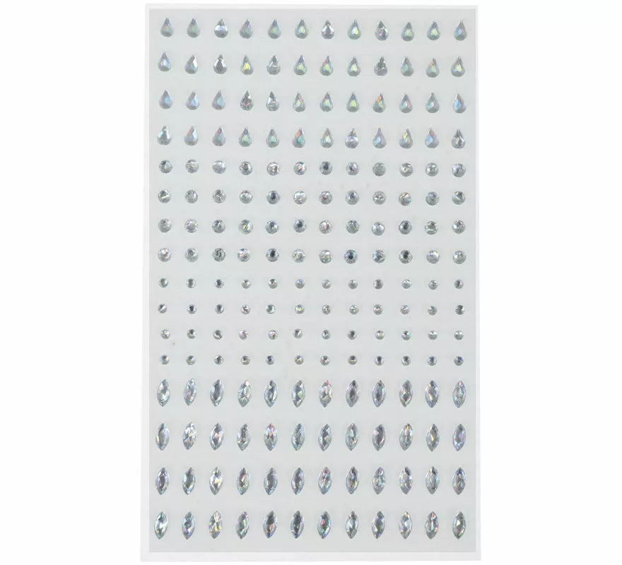 Joyas Faciales brillantes surtidas de 10x20 cm adulto