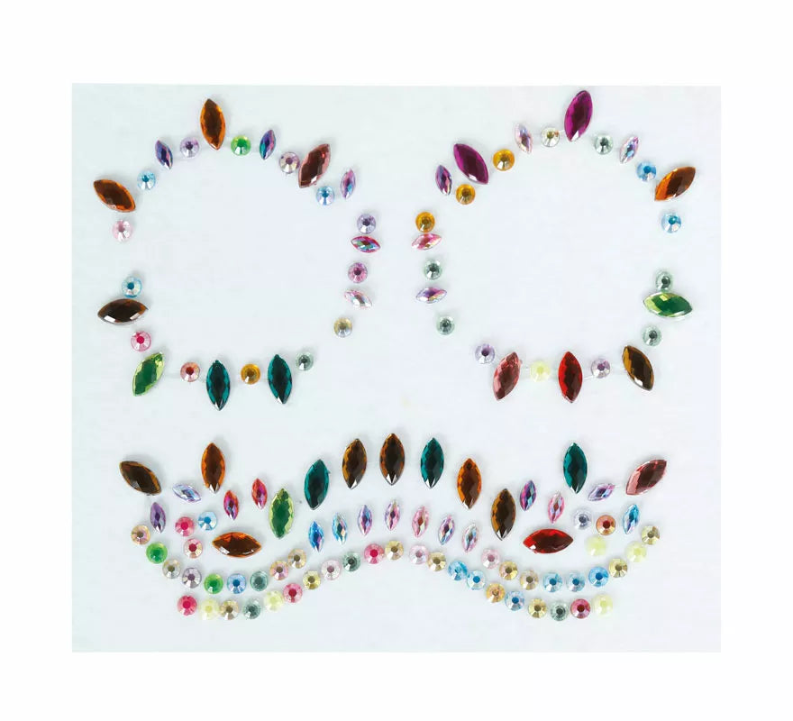 Translation missing: de.Joyas Faciales Calavera multicolor Adhesivas de 13x15 cm