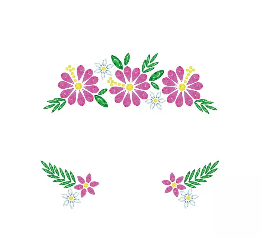 Translation missing: de.Joyas Faciales Flores rosa y verde