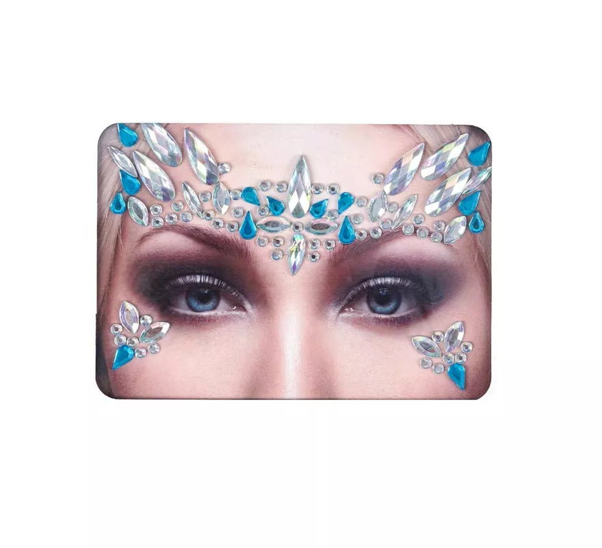 Translation missing: de.Joyas Faciales gotas azul y plateado brillantes