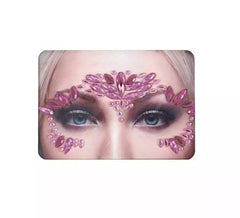 Gioielli per il viso, gocce rosa scintillanti