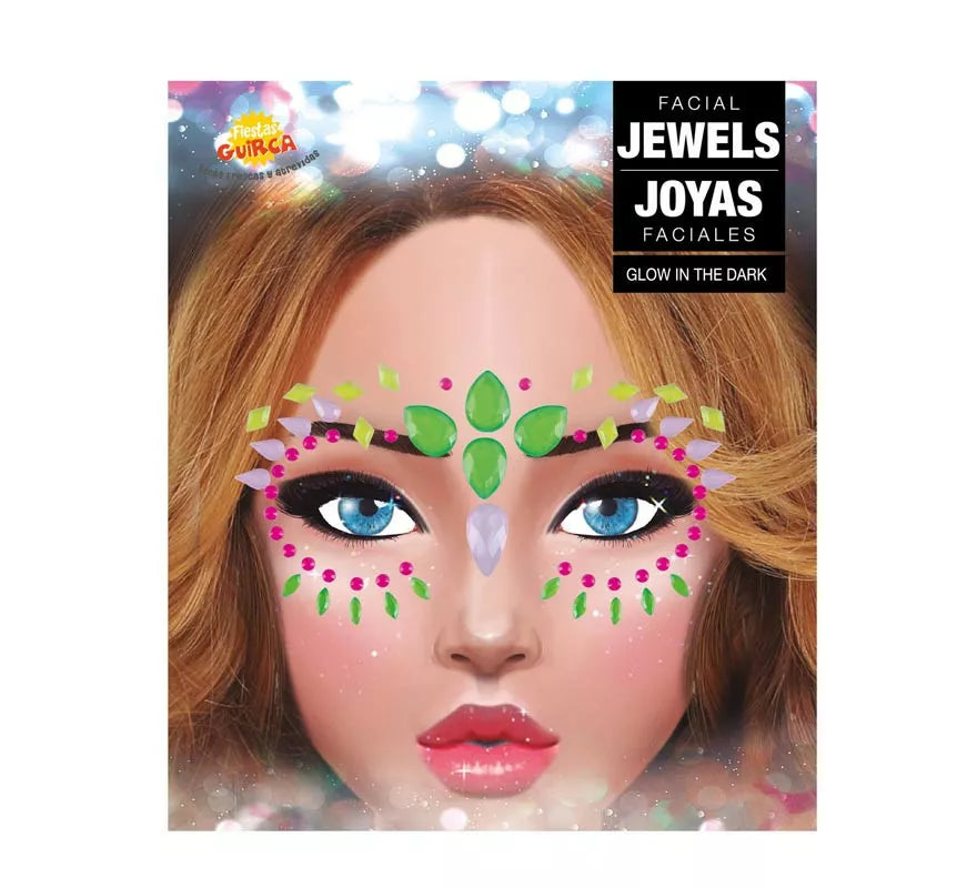 Joyas Faciales verde neón