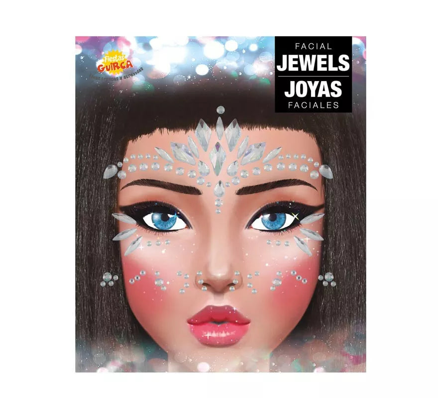 Joyas Faciales y Uñas plateado Diamantes elegantes