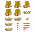 Kit 5 Cotillones Las Vegas Party Holográfico dorado
