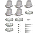Kit 5 Cotillones Las Vegas Party Holográfico plateado