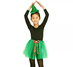 30 cm Kinder-Weihnachtsbaum-Set: 28 cm Stirnband und Tutu